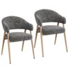 Chaises en chenille avec accoudoirs et dossier ouvert - lots de 2 ou 4