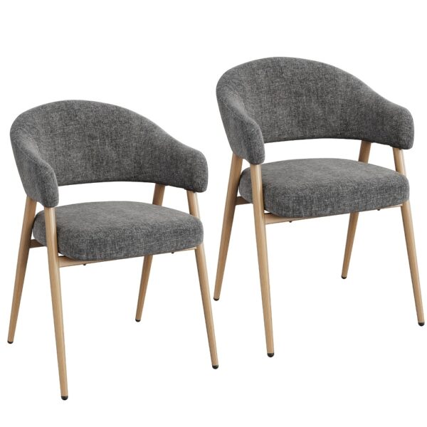 Chaises en chenille avec accoudoirs et dossier ouvert - lots de 2 ou 4