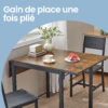 Table à manger VASAGLE pliable 84,5-120 × 78 cm - brun rustique et noir