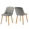 Chaises GOEURVANT 993 en velours avec accoudoirs et pieds bois - lots de 2 ou 4