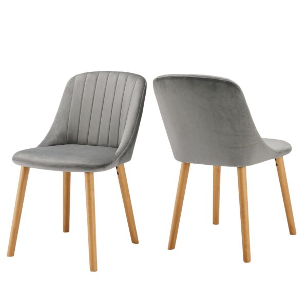 Chaises GOEURVANT 993 en velours avec accoudoirs et pieds bois - lots de 2 ou 4