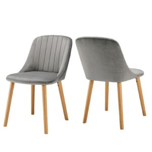 Chaises GOEURVANT 993 en velours avec accoudoirs et pieds bois - lots de 2 ou 4