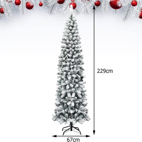 Sapin de Noël artificiel enneigé étroit 229 × 67 cm - SAFSTAR