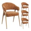 Chaises en chenille avec accoudoirs et dossier ouvert - lots de 2 ou 4