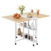 Table à manger pliante sur roulettes 120,4 × 80 cm - brun rustique