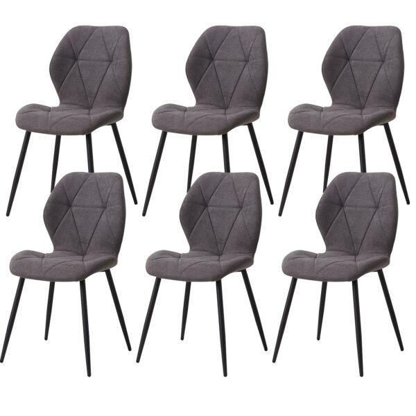 9ab7a679-d543-42e2-8e5a-289c71180b41 Lot de 6 chaises EGOONM en tissu aspect lin et pieds métal