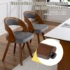 Lot de 2 chaises pivotantes à 360° en tissu avec dossier bois