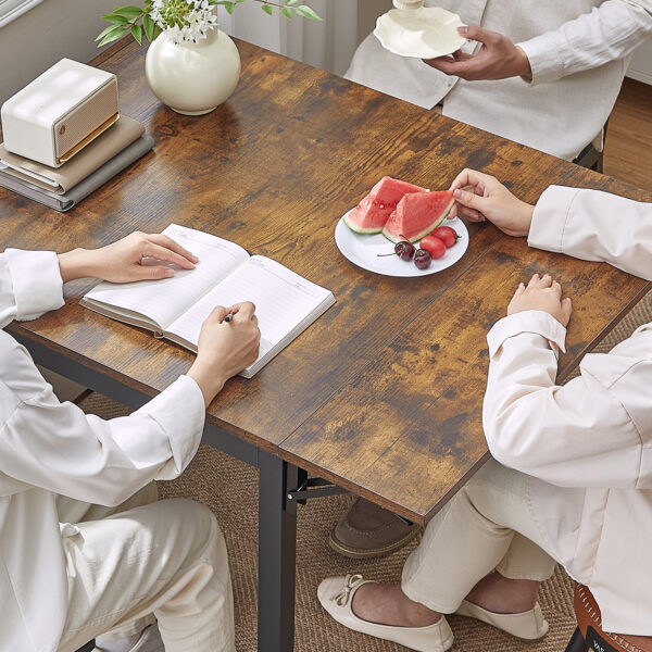Table à manger VASAGLE pliable 84,5-120 × 78 cm - brun rustique et noir