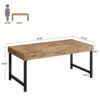 Table à manger 140 × 70 cm - brun rustique et pieds métal noir