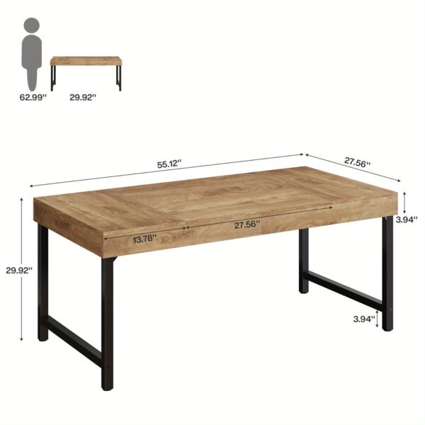 Table à manger 140 × 70 cm - brun rustique et pieds métal noir