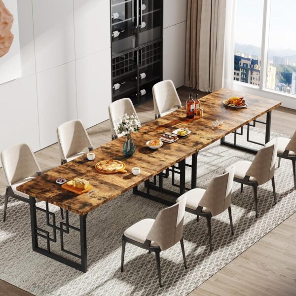 Table de salle à manger 160 × 80 cm - piètement graphique noir