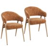 Chaises en chenille avec accoudoirs et dossier ouvert - lots de 2 ou 4