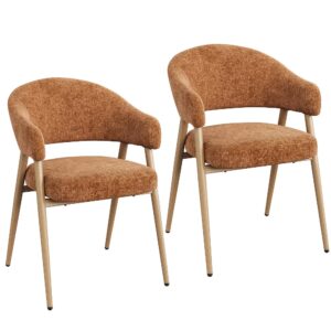 Chaises en chenille avec accoudoirs et dossier ouvert - lots de 2 ou 4