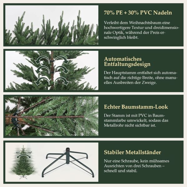 b5f1a97b64e540c1837e0da84c10fda4-goods Sapin de Noël artificiel à aiguilles moulées PE/PVC - 180 ou 210 cm - SALCAR