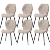bd6ba94e-9dd9-4fce-8094-813b0aad9b0f Lot de 6 chaises EGOONM en tissu aspect lin et pieds métal