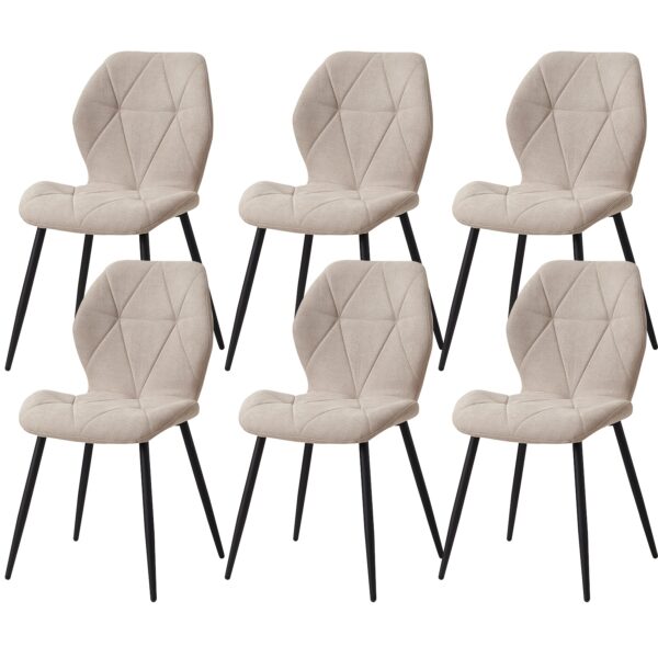bd6ba94e-9dd9-4fce-8094-813b0aad9b0f Lot de 6 chaises EGOONM en tissu aspect lin et pieds métal