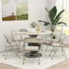Lot de 6 chaises pliantes HOMCOM en tissu beige et acier