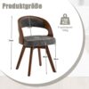 Lot de 2 chaises pivotantes à 360° en tissu avec dossier bois