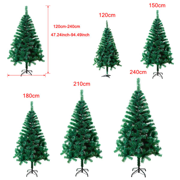 Sapin de Noël artificiel vert en PVC - 180, 210 ou 240 cm - HENGMEI