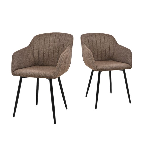 Chaises HOMEAURA en tissu avec accoudoirs et pieds métal - lots de 2, 4 ou 6