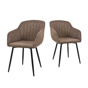 Chaises HOMEAURA en tissu avec accoudoirs et pieds métal - lots de 2, 4 ou 6