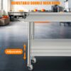 Table inox sur roulettes avec dosseret 91 x 61 x 89 cm