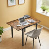 Table à manger VASAGLE pliable 84,5-120 × 78 cm - brun rustique et noir
