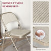Lot de 6 chaises pliantes HOMCOM en tissu beige et acier